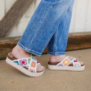 Dirty Laundry Tacoma Casual Crochet‎ Espadrille Sandals US 7